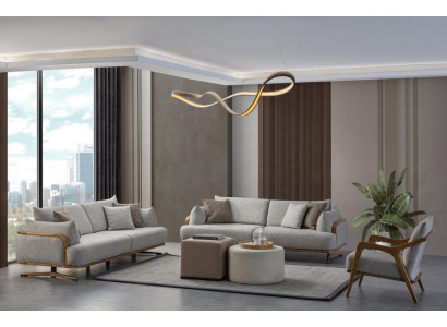 Meubles Salon Couleur Lumineuse Ensemble 2x Canapés 3 Places et Fauteuil 3 Pièces.