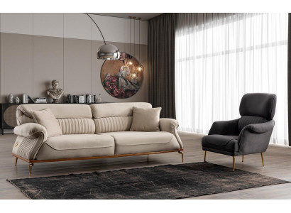Ensemble de salon moderne composé d'un canapé 3 places et d'un fauteuil nouveauté.