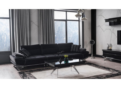 Canapé moderne 3 places de couleur noir, confort et style réunis en un seul ensemble