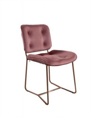 Chaise inclinable rose, chaise design une place rembourrée en métal