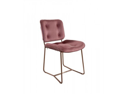 Chaise inclinable rose, chaise design une place rembourrée en métal