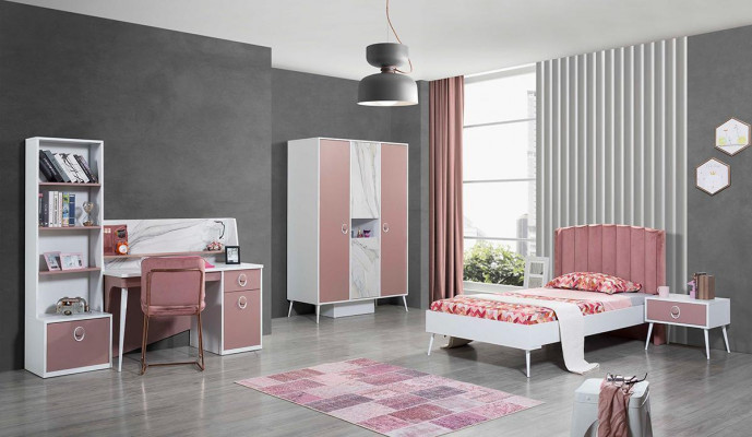 Chaise inclinable rose, chaise design une place rembourrée en métal
