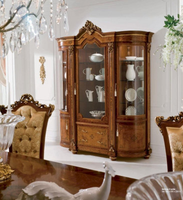 Vitrine Armoires Vitrines Bois Luxe Vitrine Meuble Armoire Marron Baroque neuf