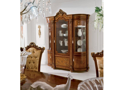 Vitrine Armoires Vitrines Bois Luxe Vitrine Meuble Armoire Marron Baroque neuf