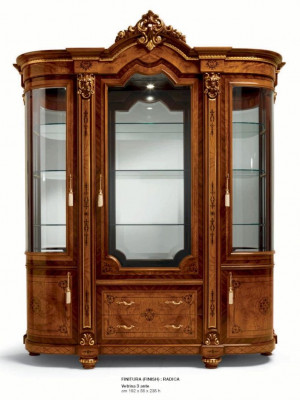 Vitrine Armoires Vitrines Bois Luxe Vitrine Meuble Armoire Marron Baroque neuf