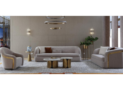 Trois places Canapé en textile rembourré Design Canapé 3 places Mobilier Grand canapé nouveau