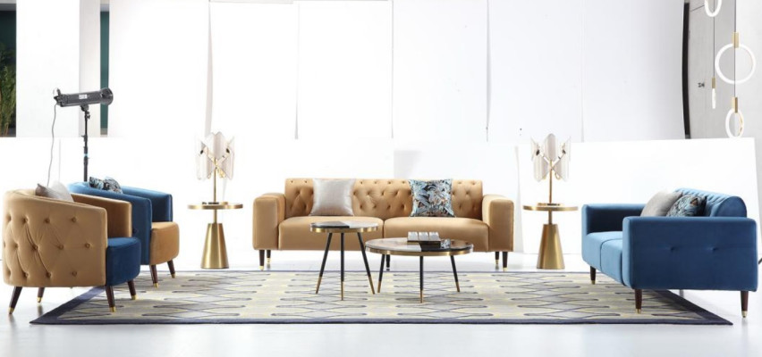 Canapé Three Seater Rembourrage Design Canapé Moderne 3 Places Canapé Mobilier de Salle Neuf