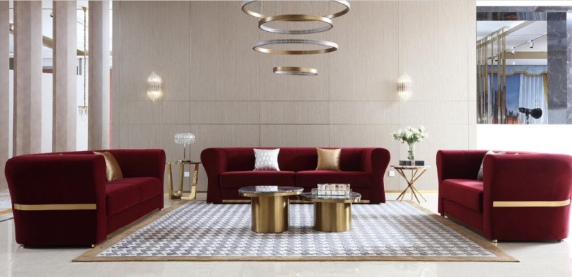 Table basse ronde de luxe pour salon style design 2 pièces