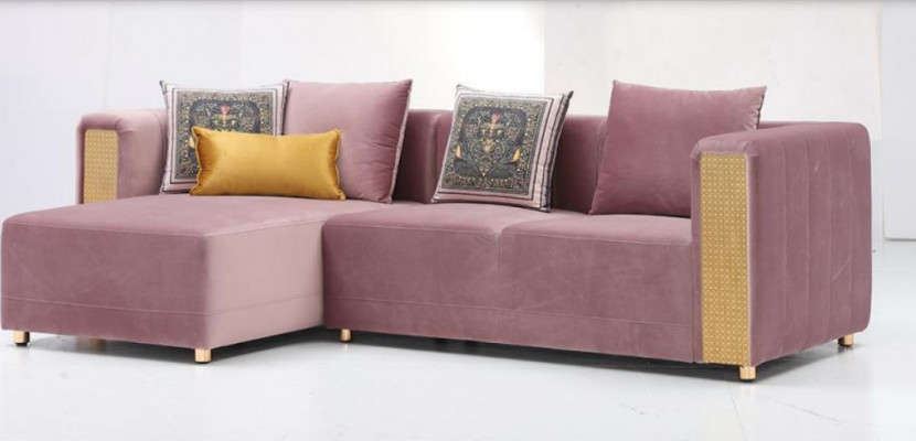 Sofa d'angle en L Table basse Rembourrage Coin Salon Meubles de luxe Canapé Canapé 3 pièces