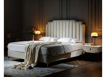 Lit 180x200cm Mobilier de chambre en cuir Lits de luxe modernes Mobilier d'hôtel neuf