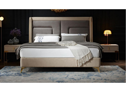 Ensemble de chambre à coucher complet Lit 2x Table de chevet 3 pièces Ensembles Lits de designer de luxe