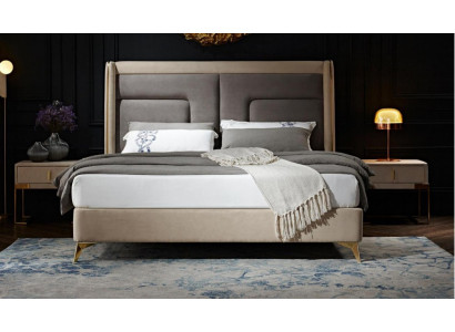 Conception de lit de chambre de luxe Lit Rembourrage Mobilier de lit Sommeil Hôtel Double 180x200