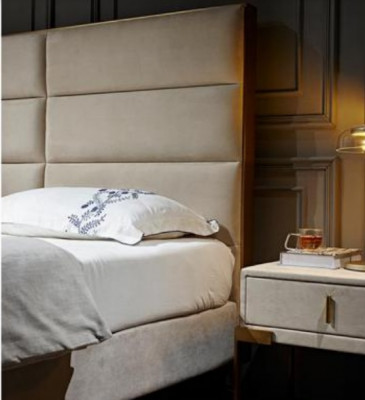 Lit Lit de mariage Design de luxe Lit rembourré Design Lit Lits textiles Lit double