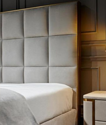 Lit de design Chambre à coucher Lits Textile Hôtel Luxe Tapisserie Siège Tissu Mobilier nouveau
