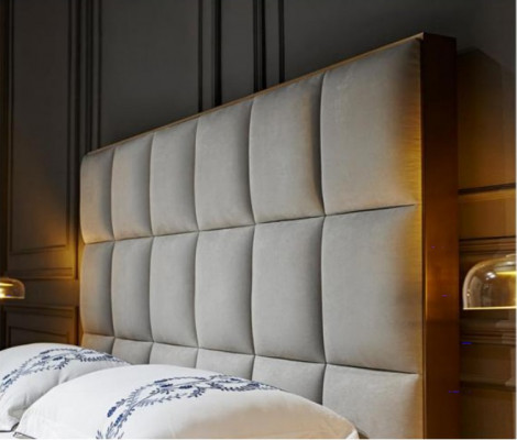 Lit de design Chambre à coucher Lits Textile Hôtel Luxe Tapisserie Siège Tissu Mobilier nouveau