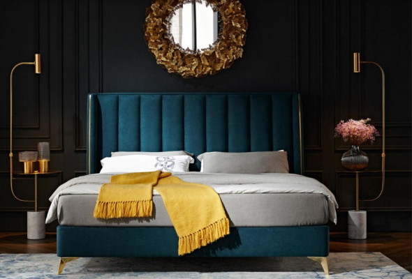 Lit de conception de luxe Lits doubles Mobilier de chambre Lit rembourré Lit de design Lits