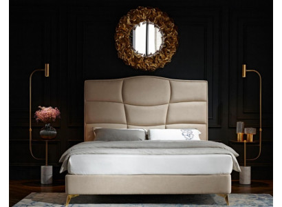 Chambre Lit double 180x200cm Lit de luxe Textile moderne neuf