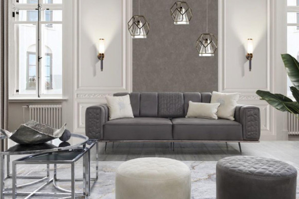 Canapé 4 places de luxe XXL Canapé design Canapé en cuir de luxe Meubles italiens