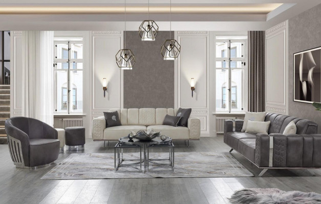 Canapé 4 places de luxe XXL Canapé design Canapé en cuir de luxe Meubles italiens