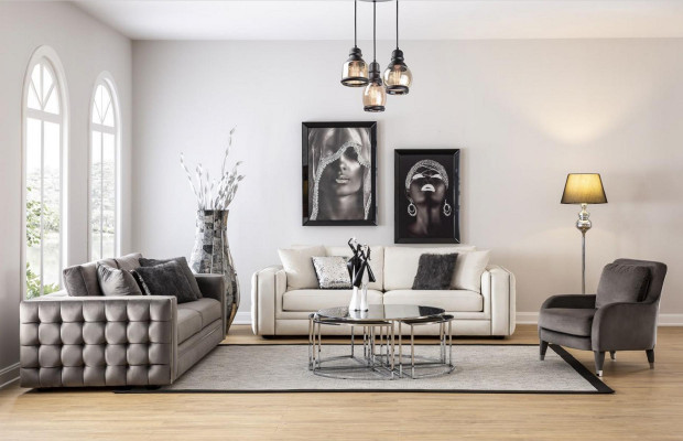 Canapé 4 places de haute qualité Canapés rembourrés Canapé de designer Canapé Chesterfield de luxe
