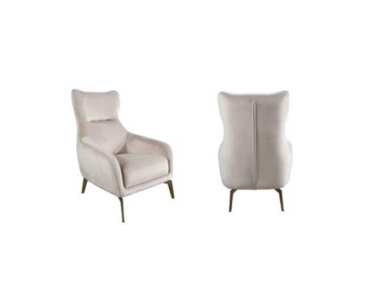 Fauteuil de luxe classique en tissu rembourré rembourré blanc moderne à une place nouveau
