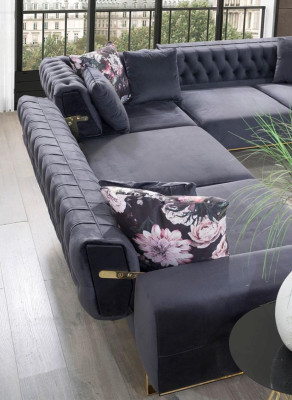 Canapé d'angle Tapisserie d'ameublement Ensemblier Chesterfield Canapé d'angle Canapé Tissu
