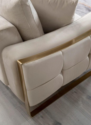 Canapé d'angle en forme de L Canapé design Canapés Rembourrage Textile Suite d'angle Beige