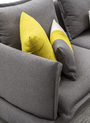 Canapé Chesterfield gris rembourré Suite de canapé d'angle Canapé d'angle de luxe en tissu