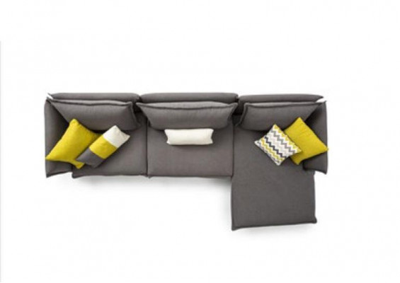 Canapé Chesterfield gris rembourré Suite de canapé d'angle Canapé d'angle de luxe en tissu