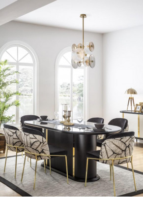 Salle à manger Table à manger Chaise 6x Chaises Table Tables Métal Ess Groupe Ensemble 7pcs. neuf