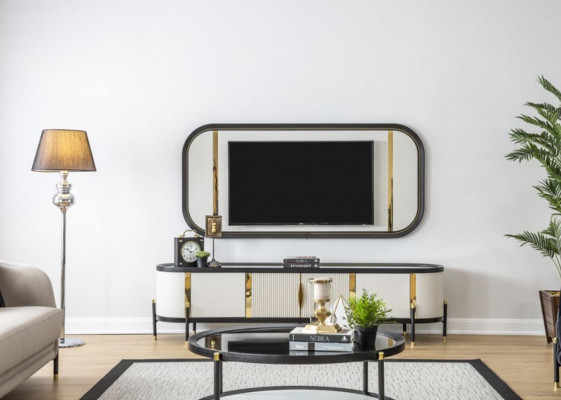 Ensemble de luxe Mobilier TV moderne Salon Canapé 3 + 3 Sièges Table basse