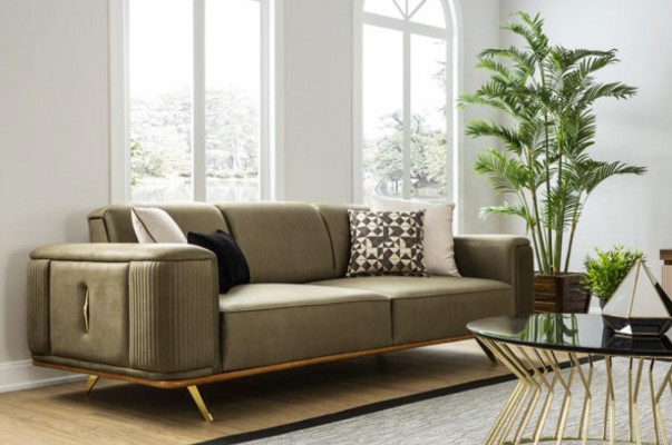 Canapé Chesterfield 4 places Salon canapé design 4 places en textile noir