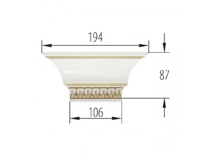 Élément pour la couronne de garde-robe à dressing Verona avec attachement en V.
