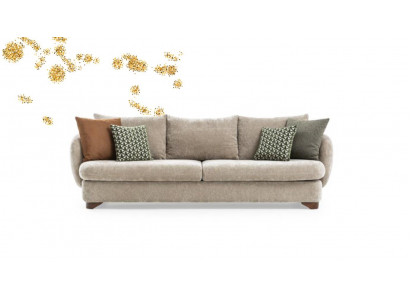 Canapé 3 places Canapé rembourré Gris Textill Siège Tissu Design Moderne Canapé canapés neufs