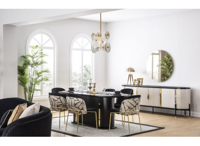 Salle à manger de luxe ensemble de salle à manger 8 pièces ensemble de salle à manger Ensemble de chaises Mobilier