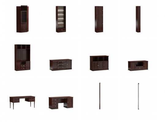 Système Mobilier de bureau Vitrine Armoire de classement Déco Classique en bois Armoire Étagère
