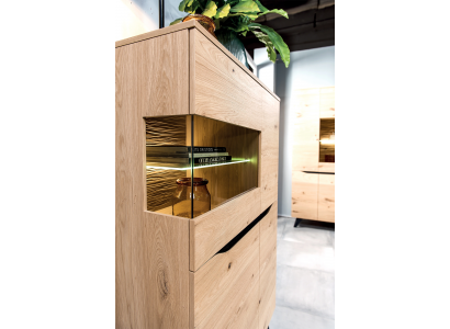 Vitrine en verre de luxe moderne en bois Armoire de designer Étalages Étagères Armoires