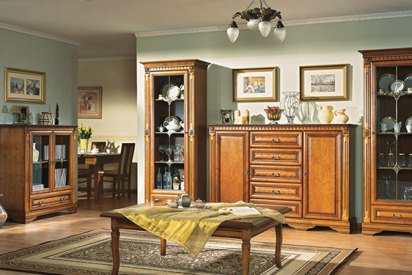 Vitrine classique Armoire vitrée Armoire en verre Armoire Coloniale OW 1-2