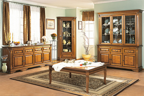 Vitrine classique Armoire vitrée Armoire en verre Armoire Coloniale OW 1-2