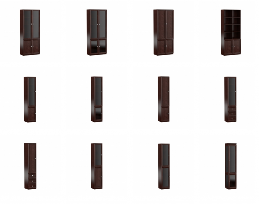 Système Mobilier de bureau Vitrine Armoire de classement Classique en bois Décorative Armoire étagère