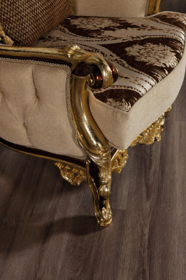 Ensemble de canapé Canapé Baroque Rococo Canapés Textile Canapé Chesterfield Table 3 pièces.