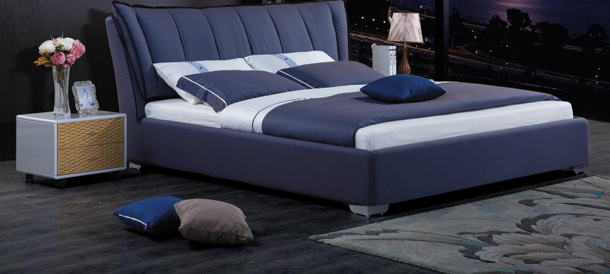 Design de rembourrage de lit de luxe Double Décor Lit Hôtel Sommeil Chambre de luxe