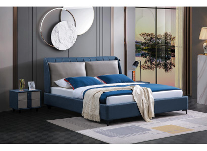 Designer Tissu de lit double Lit Lits. Lit Chambre Lit Double Textile Cuir nouveau