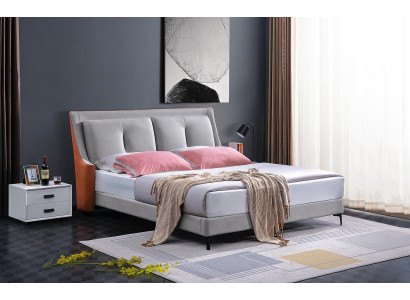 Lit double classique Lits bois Gris Style Chambre à coucher en bois massif nouveau