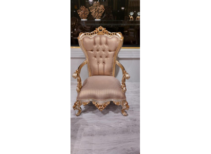 Fauteuil Chesterfield beige de style antique Chaises Baroques Rococo Meubles