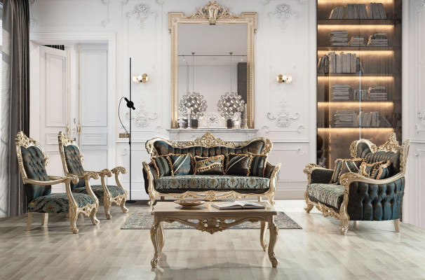 Fauteuil baroque Chesterfield Fauteuil à oreilles Classique Canapé 1 place Canapé