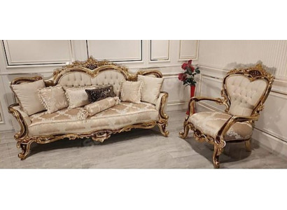 Canapé classique Chesterfield en style baroque Ensemble de canapés 2 pièces