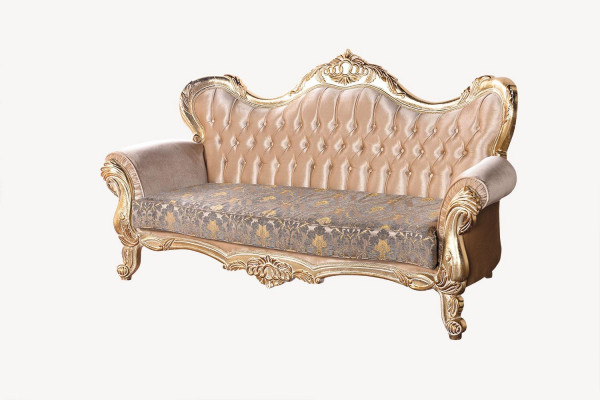 Chesterfield Baroque Canapé Trois Places Meubles Canapé Tissu Or Canapés