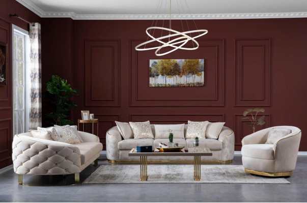 Ensemble de canapés de mobilier de luxe pour hôtel Ensemble de canapés Mobilier de rembourrage 3 pièces.