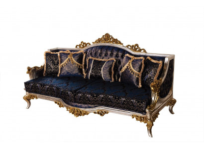 Canapé trois places style baroque en velours avec cadre doré nouveau meubles de canapé